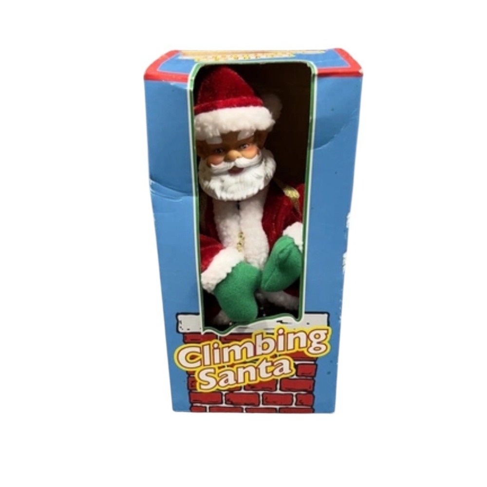 Christmas Climbing Santa Claus Animated Musical Hanging On Chain -Ho Ho Ho